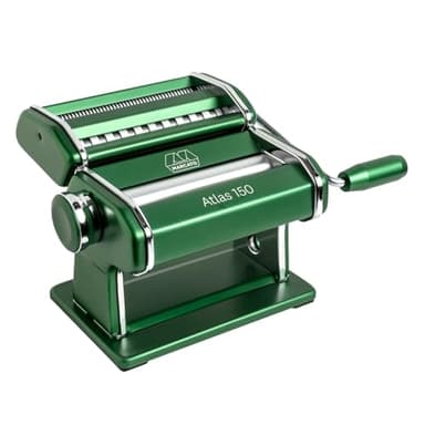 Marcato Macchina per la Pasta Atlas 150, Verde, Alluminio Anodizzato, per Lasagne, Fettuccine, Tagliolini, Compatibile con 11 Formati Extra.