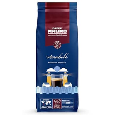 Caffè Mauro - Miscela Amabile - Intensità 7/10 - Caffè in grani confezione 1 Kg