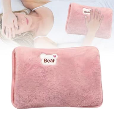Borsa Acqua Calda Elettrica, Borsa Acqua Calda Elettriche Con Rivestimento Morbido In Microfibra, Scaldino In Peluche, Scaldamani, Ideale Per Ridurre Dolori Muscolari, Dorsali e Mestruali, Rosa