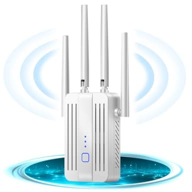 DOBWGXZ 2025 Ripetitore WiFi Potente per Casa, Amplificatore WiFi Facile da Configurare, Extender 300Mbps 2.4GHz con Porta LAN, Compatibile con Router e Modem(4 Antennas)