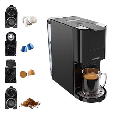 Princess Macchina caffè multi-capsula, pompa italiana da 19 bar, serbatoio d’acqua 800 ml, compatibilità 4-in-1, 1450 W, compatibile con Nespresso® e Dolce Gusto®, senza BPA, parti rimovibili, 249454