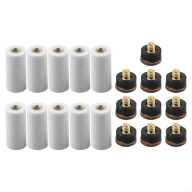 Set di 10 punte per stecca da biliardo e puntali bianchi di ricambio per la manutenzione della stecca da biliardo e un migliore controllo