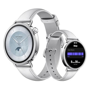 XIAOMI Watch S4 41mm: smartwatch compatto ultra-leggero da 32g, previsione ciclo, controllo della salute con un tap, 150+ modalità sportive, funzioni sicurezza, HyperOS 3, cinturino in pelle bianco