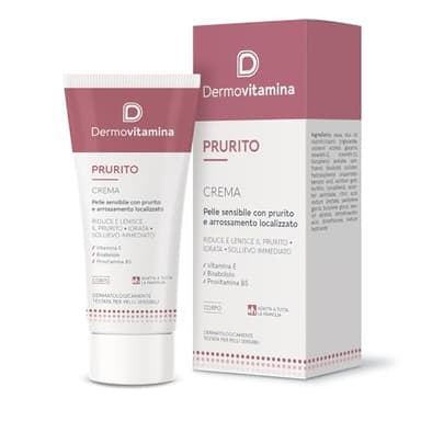 Dermovitamina Prurito Crema - Trattamento contro Prurito Localizzato - Efficace in caso di Eritema o Eruzioni Cutanee - Per Pelle Secca e Ipersensibile - Rapido Sollievo - Senza Cortisone - 30ml