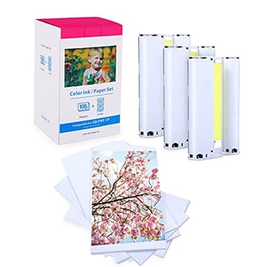 Ricambio Canon 3115B001(AA) KP-108IN Carta e Cartucce, per Selphy CP1500 CP1300 CP1200 CP1000 CP910 CP900 CP820, 3 cartucce d'inchiostro e 108 carta fotografica,10 x 15 (148mm x 100mm)