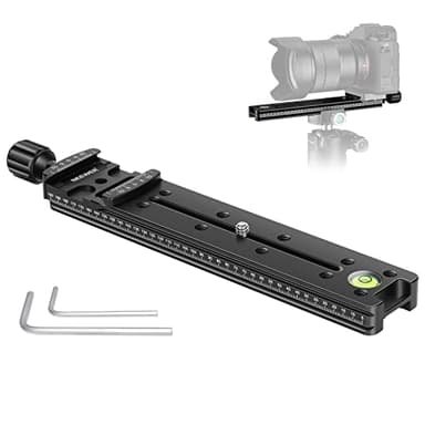 Neewer® Slitta a binario professionale in metallo, con morsetto a sgancio rapido, 200 mm, per fotocamera con compatibilità Arca Swiss