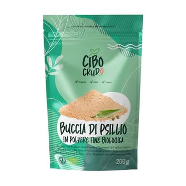 Cuticola di Psillio Biologico in Polvere - Purezza 99% - 200g. Cuticola di Psillio in Polvere Macinata. Psyllium Husk Powder da Semi di Psillio Ricca di Fibre Alimentari dall'India.