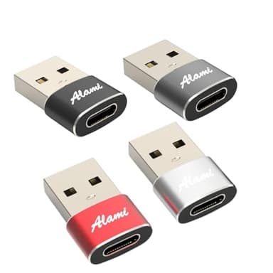 Adattatore da Usb A a Usb C, 4 Pezzi,10 Gps,Tipo C Femmina A USB Maschio, compatibile Connettore Cavo Caricatore per Apple Watch 8 9,iPhone 15 16 14 Pro Max,iPad 11 Air 5 Mini 6,Samsng Galaxy