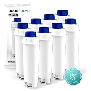 Aquafloow LONGI 8x Filtro Acqua per Macchine da Caffè Delonghi Ricambio per DeLonghi DLSC002, SER3017 e 5513292811 Compatibile con le Serie ECAM, ESAM ETAM | Cura e Protezione per le Macchine da Caffè