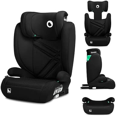 Lionelo Hugo I-size Seggiolino Auto ISOFIX con l'ultima Norma i-Size R129 per bambini Gruppo 2-3 (100-150cm) Poggiatesta a 8 Livelli, Memory Foam, Poggiabraccia, Protezione Laterale, Leggero, Lavabile