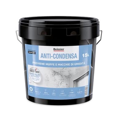 Aguaplast Pittura Termica Anti-Condensa 15L – Vernice Antimuffa per Pareti Interne, Anti Umidità, Riflettente, Traspirante, Bianca Opaca, Ideale per Bagni e Cucine A+
