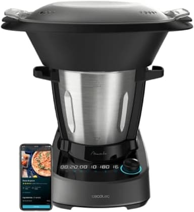 Cecotec Robot di Cucina Multifunzione Mambo 11090. 1600 W, 37 Funzioni, APP, Bilancia e Caraffa da 3,3 Litri in Acciaio Inox Adatto per Lavastoviglie, Ricettario e Accessori