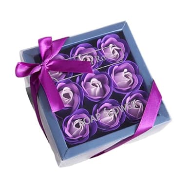 Sapone da bagno profumato floreale a forma di petali di rosa, 9 pezzi, sapone di rosa, olio essenziale di rosa, set di sapone a forma di petali, regalo per donne, adolescenti, ragazze, mamma