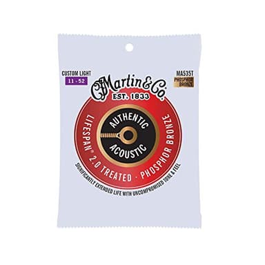 MARTIN Acustico NUOVA VERSIONE Custom Light (11-52) Bronzo fosforo, durata 2.0, Set singolo