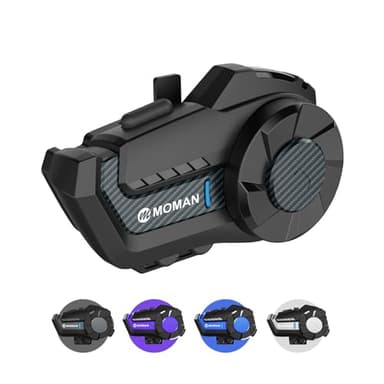 Moman Interfono Moto, H2 Pro【1 Pezzi Fibra di carbonio】 Auricolare Casco Moto Sistema di Comunicazione Wireless 5.1 con Cancellazione del Rumore DSP&CVC, Interfono-Moto-Comunicazione-Casco-Auricolare