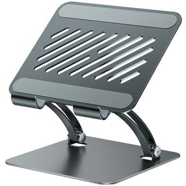 tounee Supporto per tablet per scrivania Supporto a doppia asta Supporto per tablet in alluminio Supporto per monitor portatile multi-angolo regolabile - Grigio