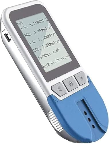 Kit misuratore multifunzione for monitoraggio dei lipidi 5 in 1, tester for CHDL, LOL, HDL e colesterolo totale con 10 strisce reattive, set multipli di valori di memoria, risultati rapidi. ﻿(Tester)