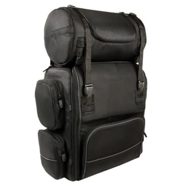 Milwaukee Leather SH680 - Sissy Bar Borsa da viaggio in tessuto, misura grande, colore: nero, taglia unica