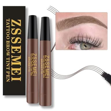 Penna per sopracciglia impermeabile - Matita per sopracciglia con microblading, durata 24 ore, crea un aspetto naturale (Brunette - 2 PCS)