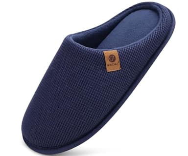 ONCAI Pantofole da Uomo Invernali Ciabatte da Casa con Memory Foam Calde Pelliccia Sintetica Cotone Scarpe Accogliente Antiscivolo Suola Blu Dimensione 46