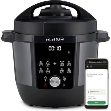 Instant Pot Plus – Multicooker 9 in 1 da 5,7L in acciaio inossidabile spazzolato, cuoce a pressione, cottura lenta, cuociriso, rosola, prepara yogurt, scalda, cuoce a vapore, sous vide, sterilizza