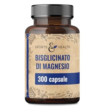Magnesio Bisglicinato Capsule – 300 Capsule ad Alto Dosaggio – Bisglicinato di Magnesio 400 mg per Dose Giornaliera – Vegano – Magnesium Glycinate