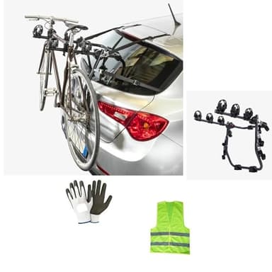 COMPATIBILE CON FIAT Panda III (319) Cross 5P per anno 14 in poi X PORTABICI POSTERIORE PER AUTO PORTA BICICLETTE PER BAULE COFANO SUPPORTO PER 3 BICI REGOLABILE MAX 45KG