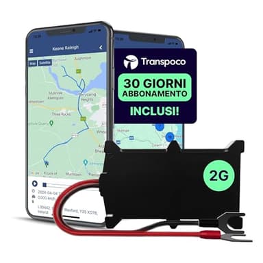 Transpoco Localizzatore GPS Auto con SIM Integrata – Tracker 2G Antifurto per Veicoli, Moto, Furgoni, Camion – App Mobile, Geofencing, Tracciamento in Tempo Reale (Abbonamento Necessario)