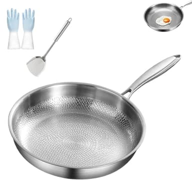 Kordisen Padella Antiaderente con Coperchio, Padella a Induzione da 32 cm, Sana e Atossica