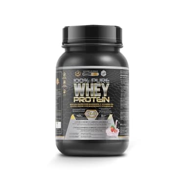 Healthy Fusion Whey Protein | Proteina pura con Collagene + Magnesio | Tonifica e aumenta la massa muscolare | Migliora i tuoi allenamenti | 1000g (Fragola)