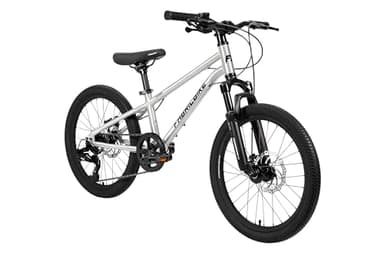 FabricBike Terra - MTB Mountain Bike 20" alluminio per bambini 6, 7 e 8 anni, Bicicletta 20 Pollici, 7 velocità, freni a disco, Sospensione. (Polished)