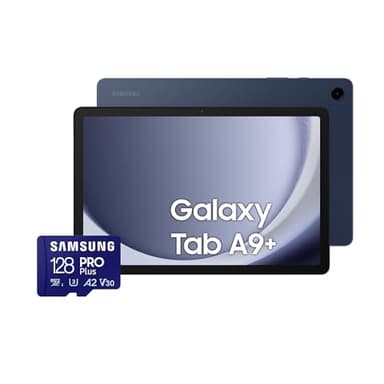 SAMSUNG Galaxy Tab A9+ con MicroSD PRO Plus 128GB, Display 11.0" TFT LCD PLS, Wi-Fi, RAM 4GB, 64GB, 7.040 mAh, Qualcomm SM6375, Android 13, Navy, [Versione italiana] 2023
