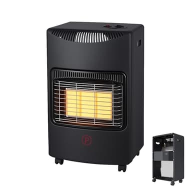 SOLEILUX Stufa catalitica a Gas GPL a Infrarossi "ETNA" 4,2kW 3 Potenze con Accensione Piezo Elettrica Vano Porta Bombola Dispositivo di Sicurezza antiribaltamento, Controllo Fiamma e Livello Ossigeno