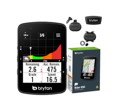 Bryton Ciclocomputer GPS Rider 650T con kit Dual Sensor e HRM
