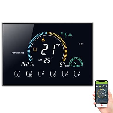 Kavolet Termostato programmabile intelligente Wi-Fi, con indice UV/display umidità/funzione di blocco, Controllo APP vocale,LCD retroilluminato