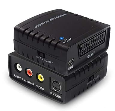 Rybozen Scheda di cattura video Grabber Trasferisce il formato TV Hi8 VHS a DVD,Scart a USB, Registratore audio e video per Windows 7,8,10,11 / Mac OS Convertitore analogico in digitale