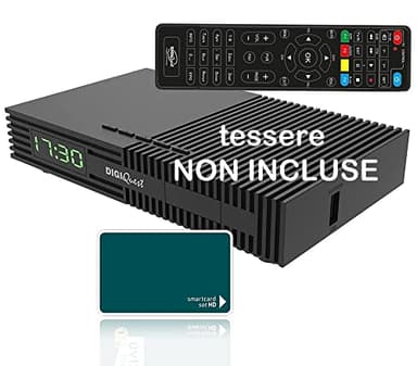 Decoder Satellitare Full HD Tivù satellitare S2 DVB-S2 COMPATIBILE CON TESSERA VERDE HEVC H265 MAIN 10,Telecomando Universale 2 in 1 per il ricevitore e la TV