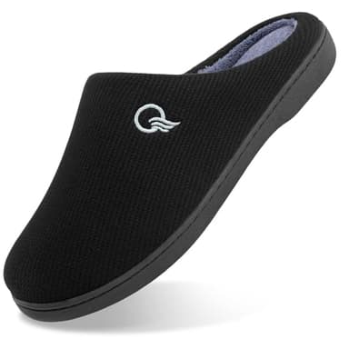 Mishansha Ciabatte Casa Invernali Uomo Pantofole Memory Foam Caldo Comode Antiscivolo Home Scarpe Interno e Esterno Nero Grigio 42/43