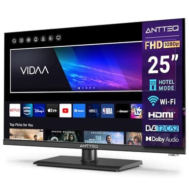 Antteq V25-AF3Q1 Smart TV 25 Pollici(62cm) Full HD, Vidaa App Store Youtube/Netflix/Prime video, Triple Tuner,Wifi，HDMI，2024