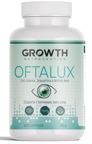 Luteina e Zeaxantina Integratore Occhi Vista 180 Capsule (Scorta 3 mesi) - Con Con Mirtillo Nero, Uva Rossa e Vitamine per la Vista A, E - Benessere Visivo