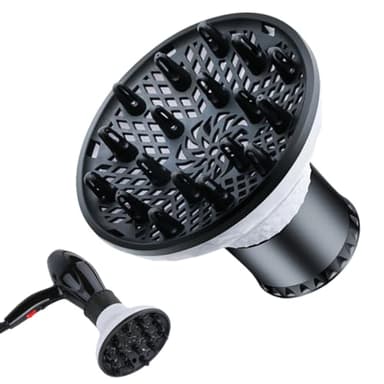 HAMKU 1 Pezzo Diffusore Universale Capelli Ricci - Ideale per Tutti i Capelli,Diffusore Capelli Ricci,Diffusore Asciugapelli Universale, Accessori Asciugacapelli,Adatto per Parrucchiere,Bianco