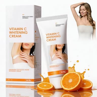Whitening Cream,Crema Sbiancante Intima Per Donna E Uomo,Con Niacinamide E Vitamine C & E,Aiuta A Ridurre Le Aree Scure Di Ascelle,Collo,Gomiti,Ginocchia E Interno Coscia,Idratante E Rassodante 60g
