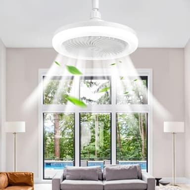 Lampadario con Ventilatore da Soffitto, E27 Ventilatore da Soffitto Con Luce e Telecomando, Ventilatore Soffitto con Luce Super Silenziosa, 3 Velocità, Luminosità, Memoria, Tempistica