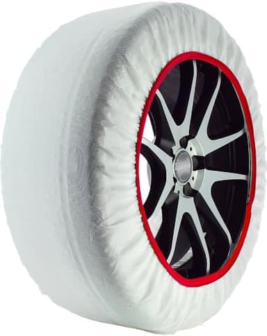 START Set 2 Calze da Neve Bianche | Taglia XL | Omologate EN 16662-1 | in Tessuto | Adatte per Auto - SUV - Veicoli Commerciali | Protezione Cerchi | Facili da Montare | Misura Pneumatico all'Interno