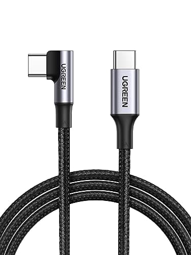UGREEN Cavo USB C 100W 20V/5A, Cavo USB Type C 90 Gradi Ricarica Rapida Compatibile con iPhone 16/15 Plus Pro Max, Macbook Pro, Galaxy S24 Ultra/S24+/S23/S22, Pixel 9/9 Pro/9 Pro XL/8/7, ecc. 2M