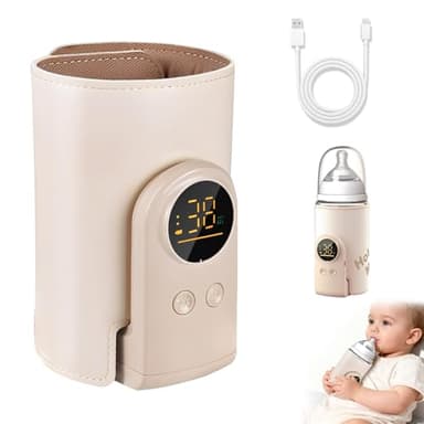 Scaldabiberon Portatile Senza Fili, Scaldabiberon 8000mAh con Display a LED, Riscaldamento rapido per biberon, 6 velocità regolabile, Isolamento Termico 24H, per Casa Viaggi e Outdoor all'aperto