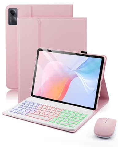 Tastiera Mouse Cover Per Xiaomi Redmi Pad SE (2023)/Xiaomi Redmi Pad 2 (2025) 11 Pollici Custodia Protettivar Con Wireless Bluetooth Retroilluminati Italiano Tastiera (QWERTY) Backlit Keyboard Case