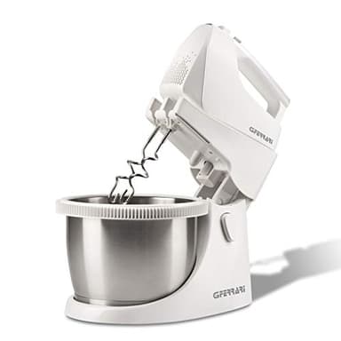 G3 Ferrari G20119 Bravomix Sbattitore Con Ciotola totante Inox, 550W, 5 velocità + Turbo, Motore potente, Accessori inclusi, Bianco