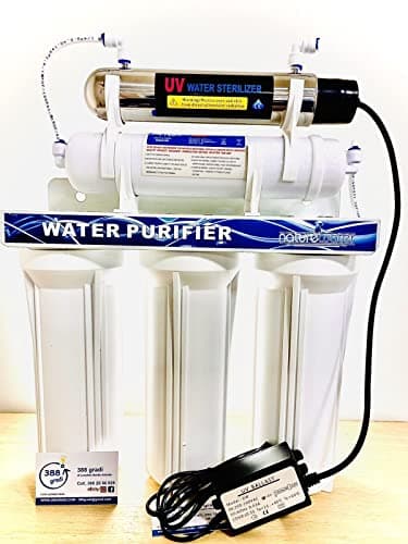 Depuratore ACQUA DOMESTICO potabile 5 STADI purificatore con lampada 6 watt E con rubinetto