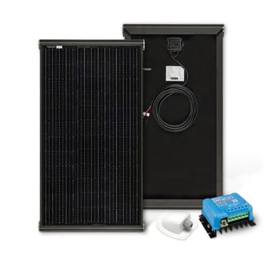 MOSCATELLI Pannello Solare per Camper 240W Black Boost Monocristallino PERC Kit Fotovoltaico per Camper con Profilo integrato in Alluminio Nero - Regolatore Bluetooth 20A